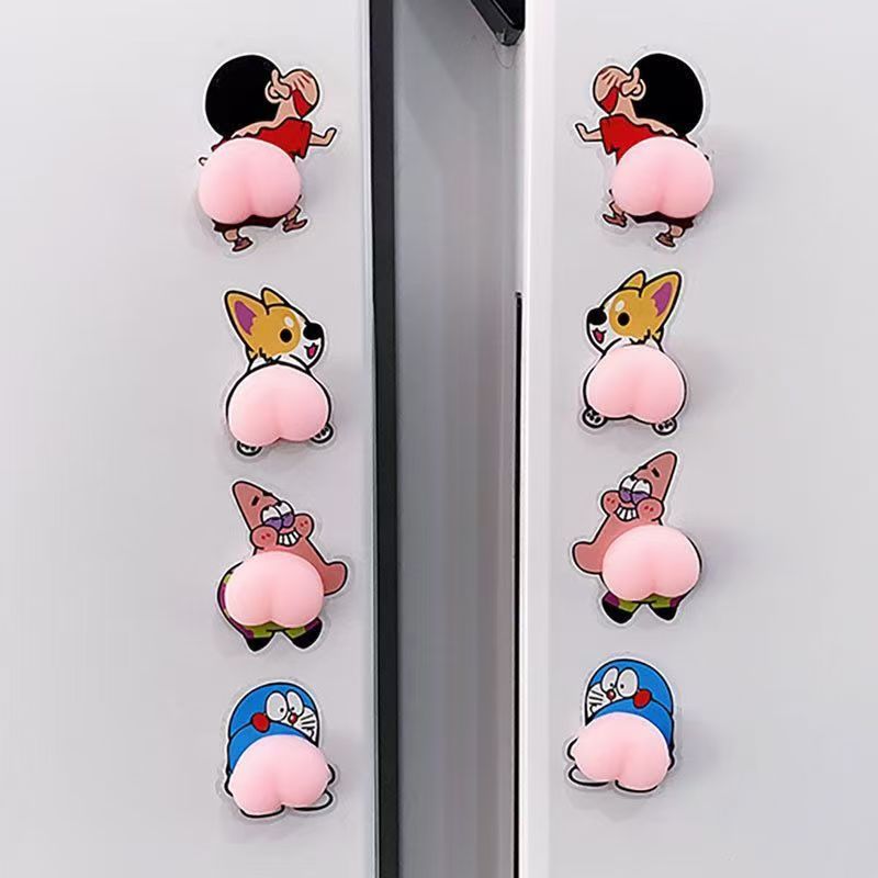 可爱卡通软屁屁冰箱贴蜡笔小新硅