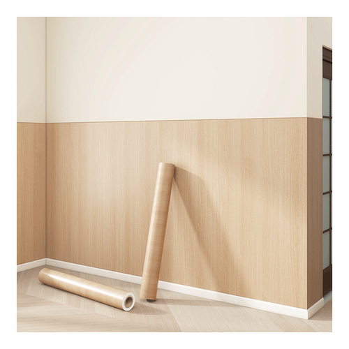 木纹贴纸墙纸自粘防水防潮墙围壁纸墙裙遮丑装饰墙贴仿木墙壁贴纸