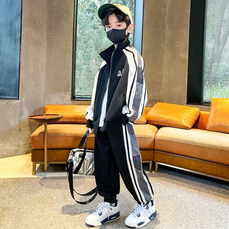 男童春季套装2025新款中大童休闲男孩春秋季儿童运动服三件套潮