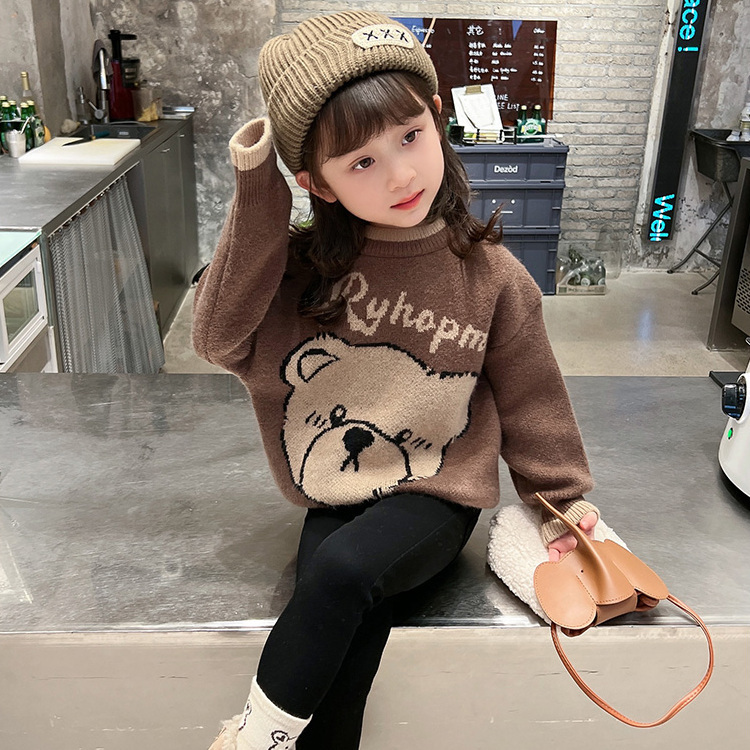 女童毛衣加绒加厚2025秋