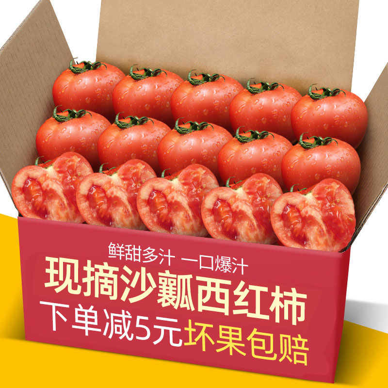 现摘露天沙瓤西红柿9斤新鲜