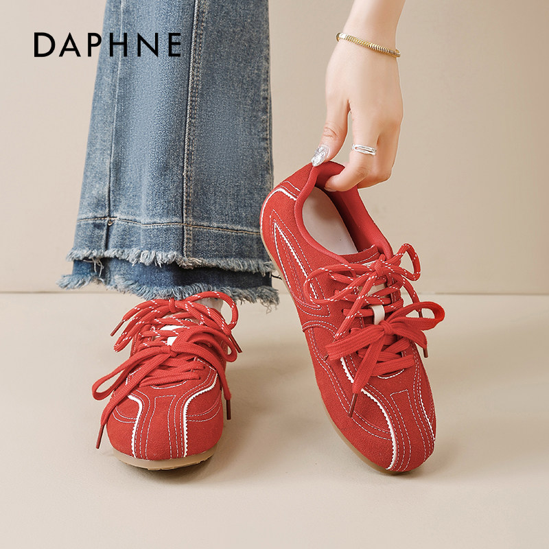 达芙妮红色本命年鞋德训鞋女2026新款春季软底休闲百搭阿运动甘鞋,女鞋,时尚休闲鞋,淘宝优惠券,粉丝福利购,淘宝优惠卷