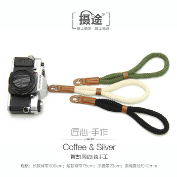 摄途纯棉微单腕带适用徕卡旁轴相机手腕带x100ta6000圆孔相机手绳