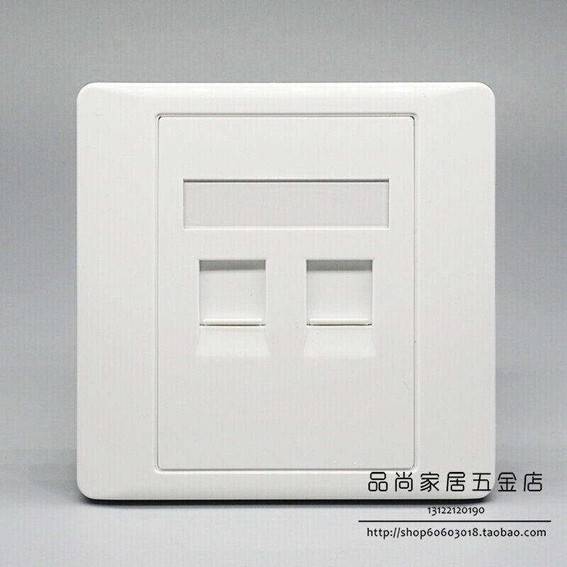 86型双口电脑插座 二位网络面板 RJ45网线电脑插座 免打电脑面板