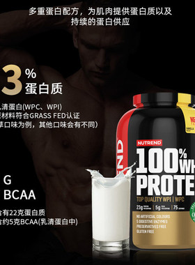 NUTREND捷克原装进口5磅乳清蛋白质粉健身乳清增健肌运动营养粉