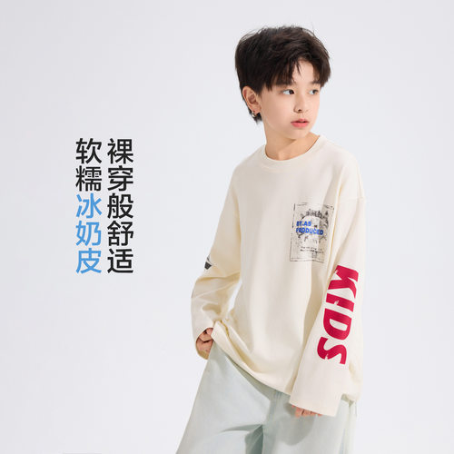 男童秋季美式机车风长袖T恤