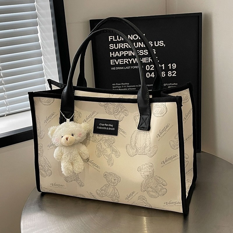 包包女式大容量帆布托特包2025新款手提袋时尚外出通勤旅行妈咪包