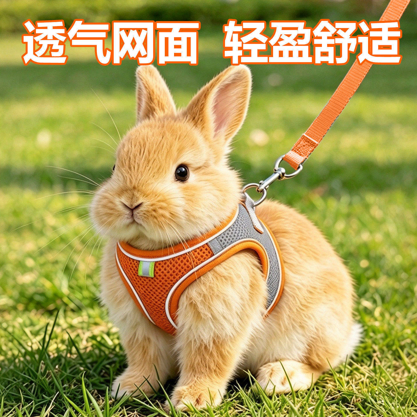兔子牵引绳防挣脱遛小兔子专用溜侏儒兔的神器小幼兔垂耳兔可调节