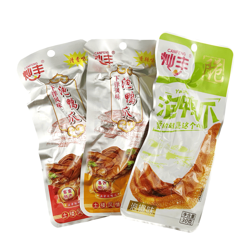 泡鸭爪腌制土楼特产酸辣可口