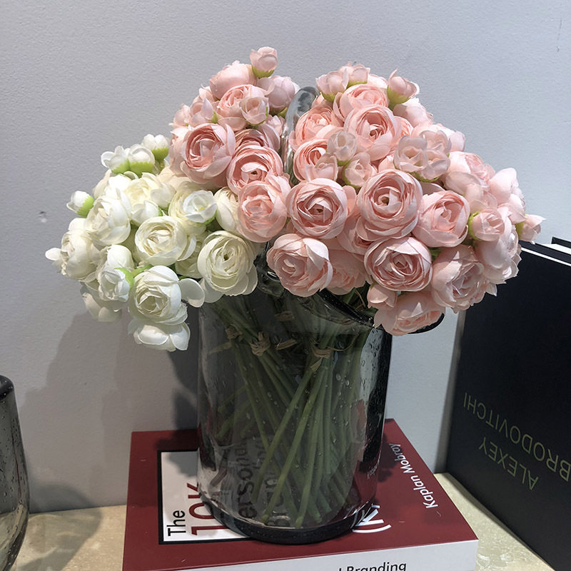 仿真迷你露莲花束小茶玫玫瑰花居装饰品新娘手捧绢花家居装饰把花