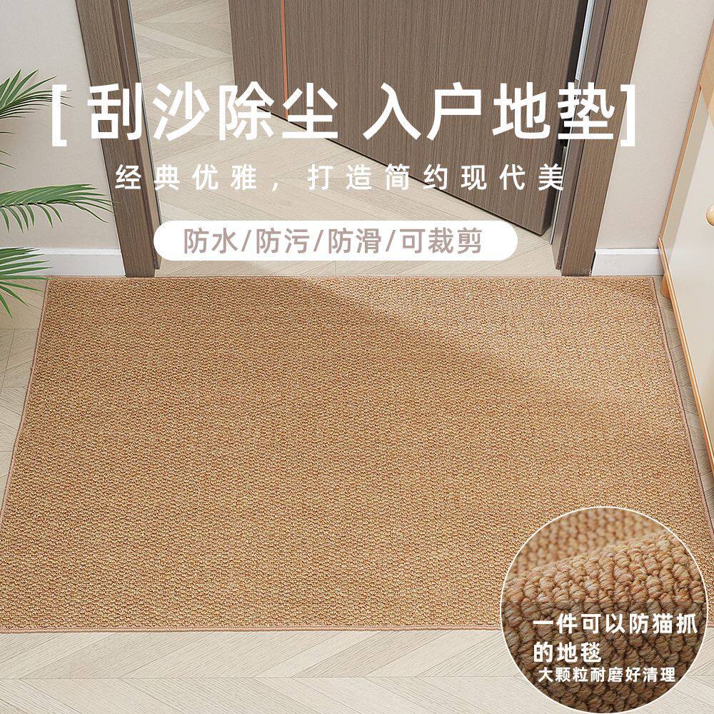 纯色菠萝圈入户门地垫日式诧寂仿剑麻猫抓地毯可擦洗门垫玄关脚垫