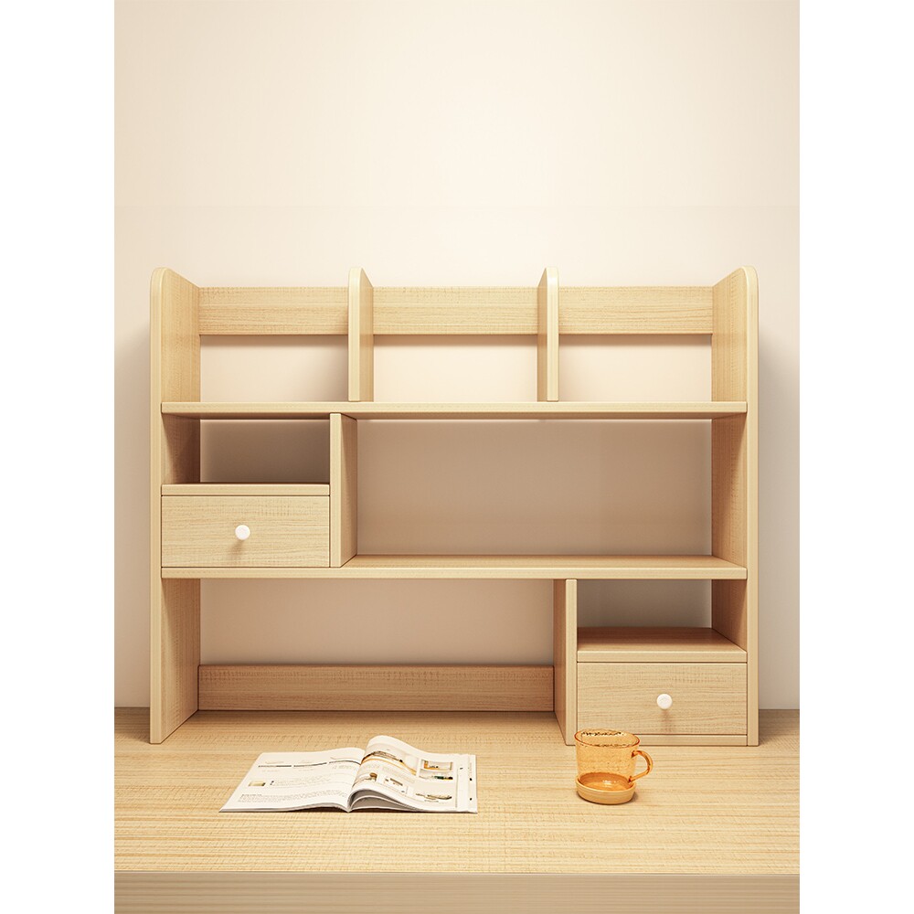 桌面置物架书桌上简易书架客厅多层收纳架子办公桌储物架小型书柜