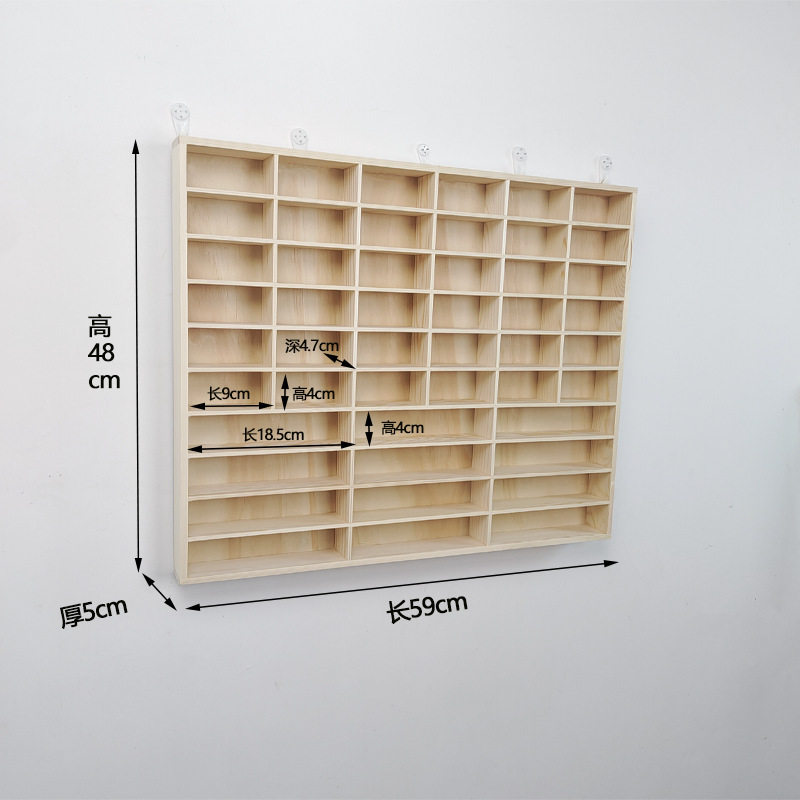 实木多美卡小汽车收纳柜墙上玩具置物架多层车模展示架1:64车收纳