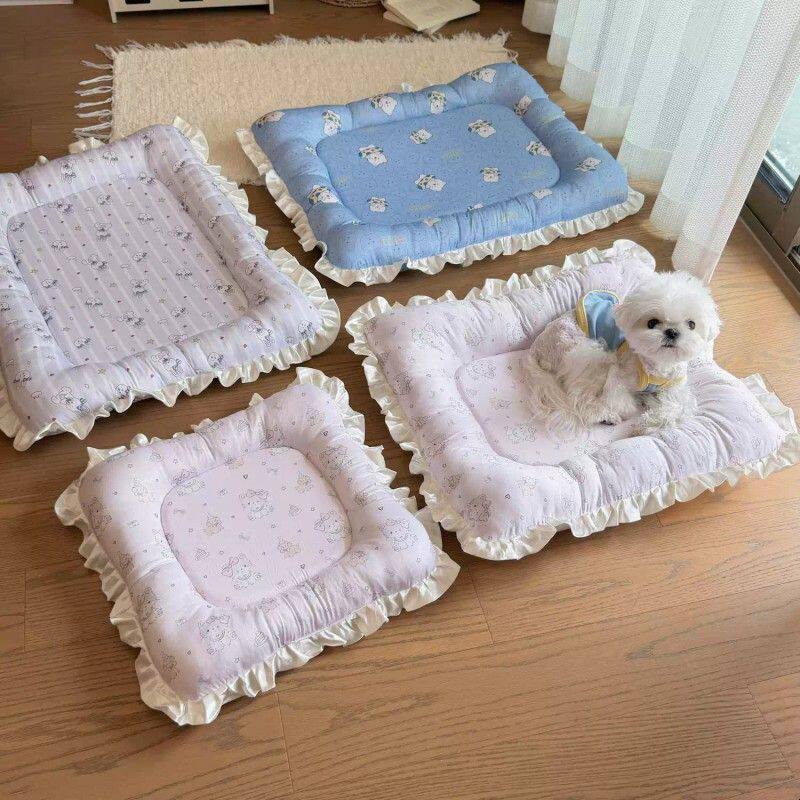 狗垫春夏冰丝狗窝垫子猫垫笼垫凉爽不粘毛隔凉垫笼垫降温四季狗床