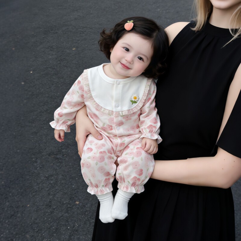 婴儿夏天衣服外穿薄款女宝婴儿连体衣a类夏安阳婴童装空调服睡衣