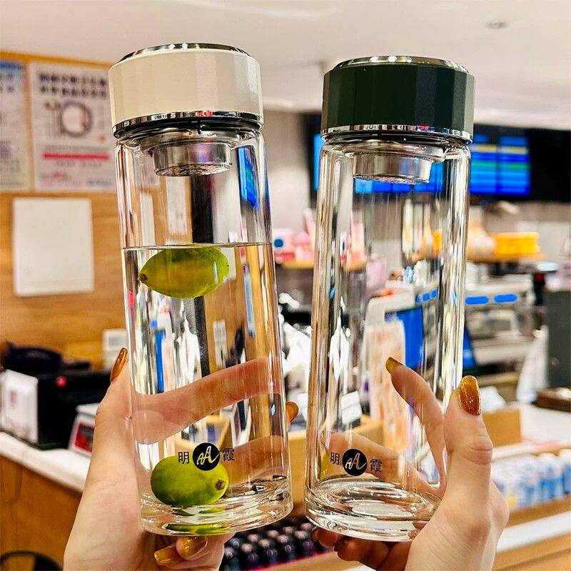 杯子女新款2025高硼硅玻璃杯耐高温高颜值女生茶水分离泡茶喝水杯