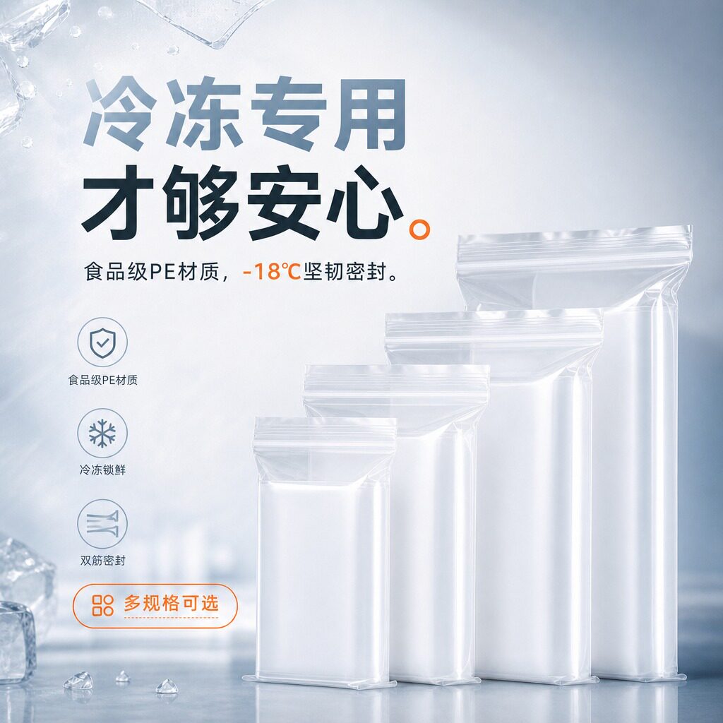 保鲜自封袋冰箱家用透明加厚一次性水果蔬菜密封袋食品分装袋pe