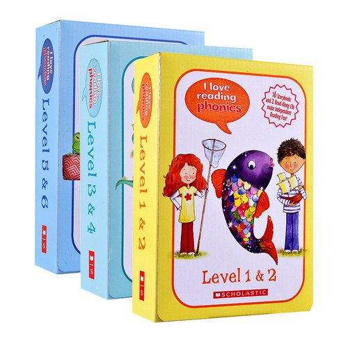 I Love Reading Phonics Level 1-6级 3盒 儿童早教书 送CD学乐分级读物阅读自然发音 自然拼读 儿童英文启蒙绘本