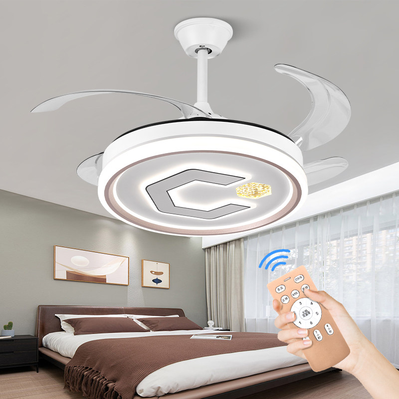 LED隐形风扇灯吊扇灯变频静音电扇现代客厅餐厅卧室家用电风扇吊