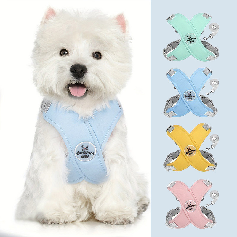 狗狗牵引绳透气背心式胸背带反光狗链网红脖圈柯基博美中小型狗绳