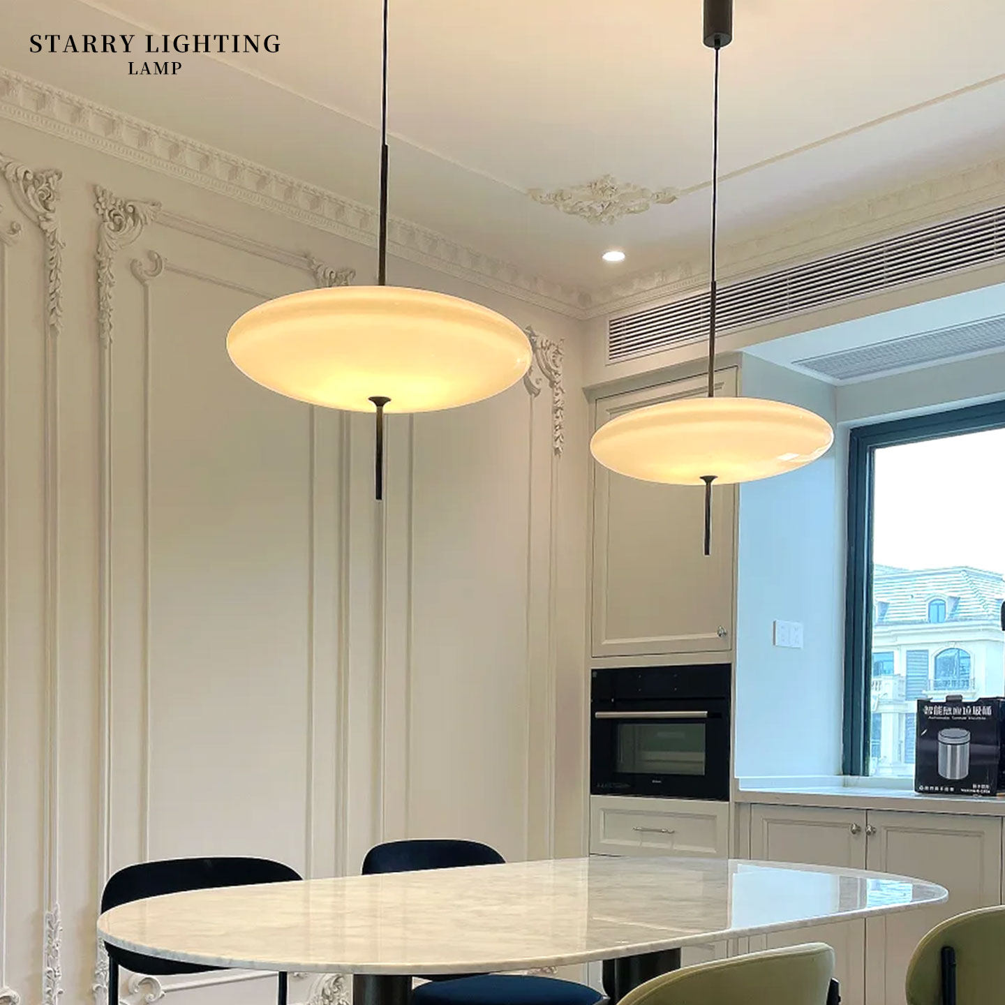 丹麦艺术飞碟吧台餐厅吊灯北欧设计师创意个性极简饭厅圆餐桌吊灯