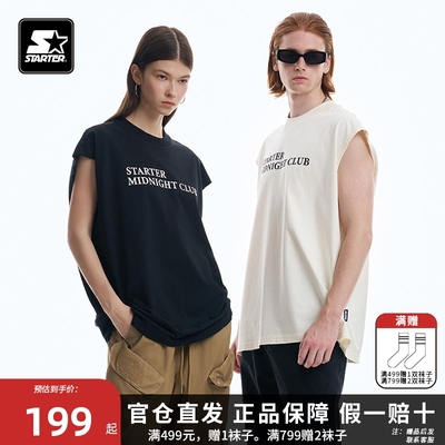 STARTER无袖背心2025夏季新款美式复古宽松潮流运动简约百搭上衣