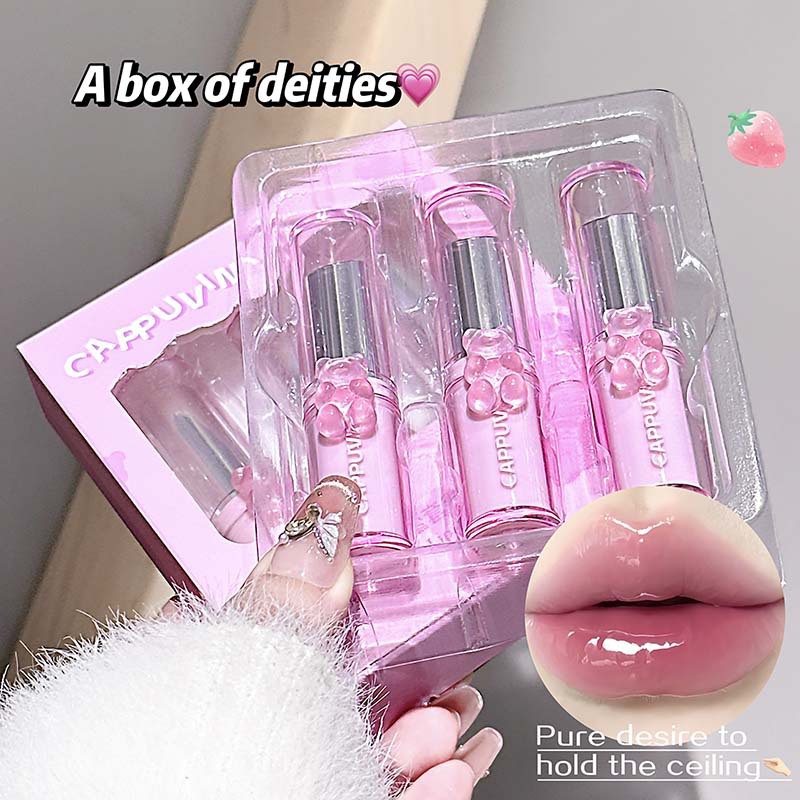 CAPPUVINI软糖小熊镜面唇釉 纯欲风素颜少女显白红棕春夏彩妆口红