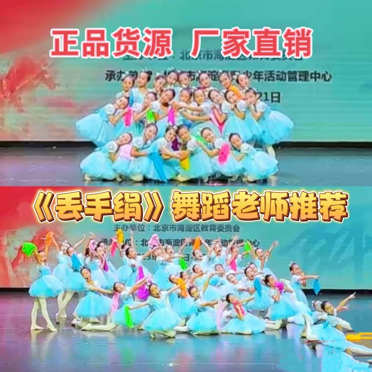 儿童小荷风采丢手绢舞蹈演出服女童蓬蓬纱裙幼儿园可爱裙子舞蹈服