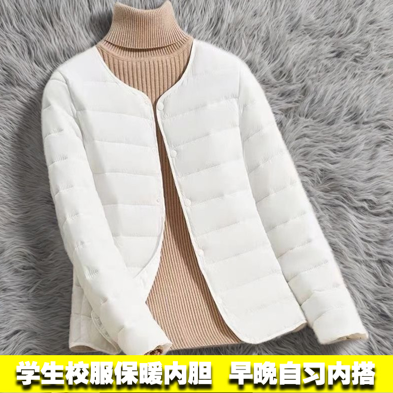 冬季棉衣女短款校服内胆羽绒棉服学生早晚自习小棉袄图书馆内搭