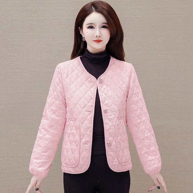 小香风棉服气质外套秋冬2025新款宽松休闲女士轻薄冬季棉衣棉袄