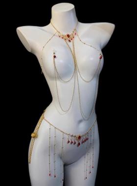 【欲见orgasm】心动的信号原创设计多层流苏身体链锁骨链项链饰品