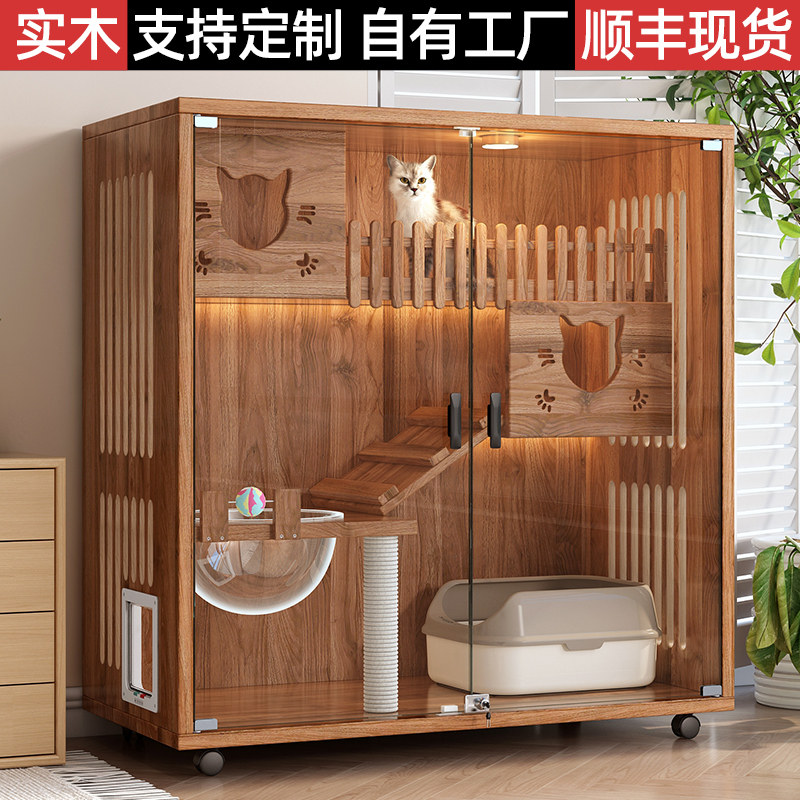 猫别墅实木家用室内猫舍猫柜超大
