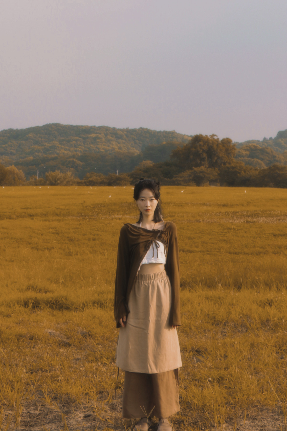野昭2023与暮蝉02.枯编汉麻叠穿穿绳系带宽松显瘦秋冬寂寥围裙裤