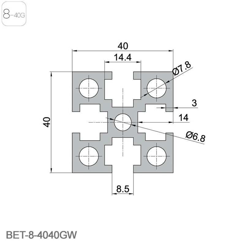 铝合金方管4040GW工业铝型材A铝合金型材工业6063铝管机柜框架