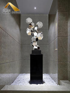酒店大堂玄关落地摆件软装 饰品售楼处走廊大型抽象雕塑创意艺术品
