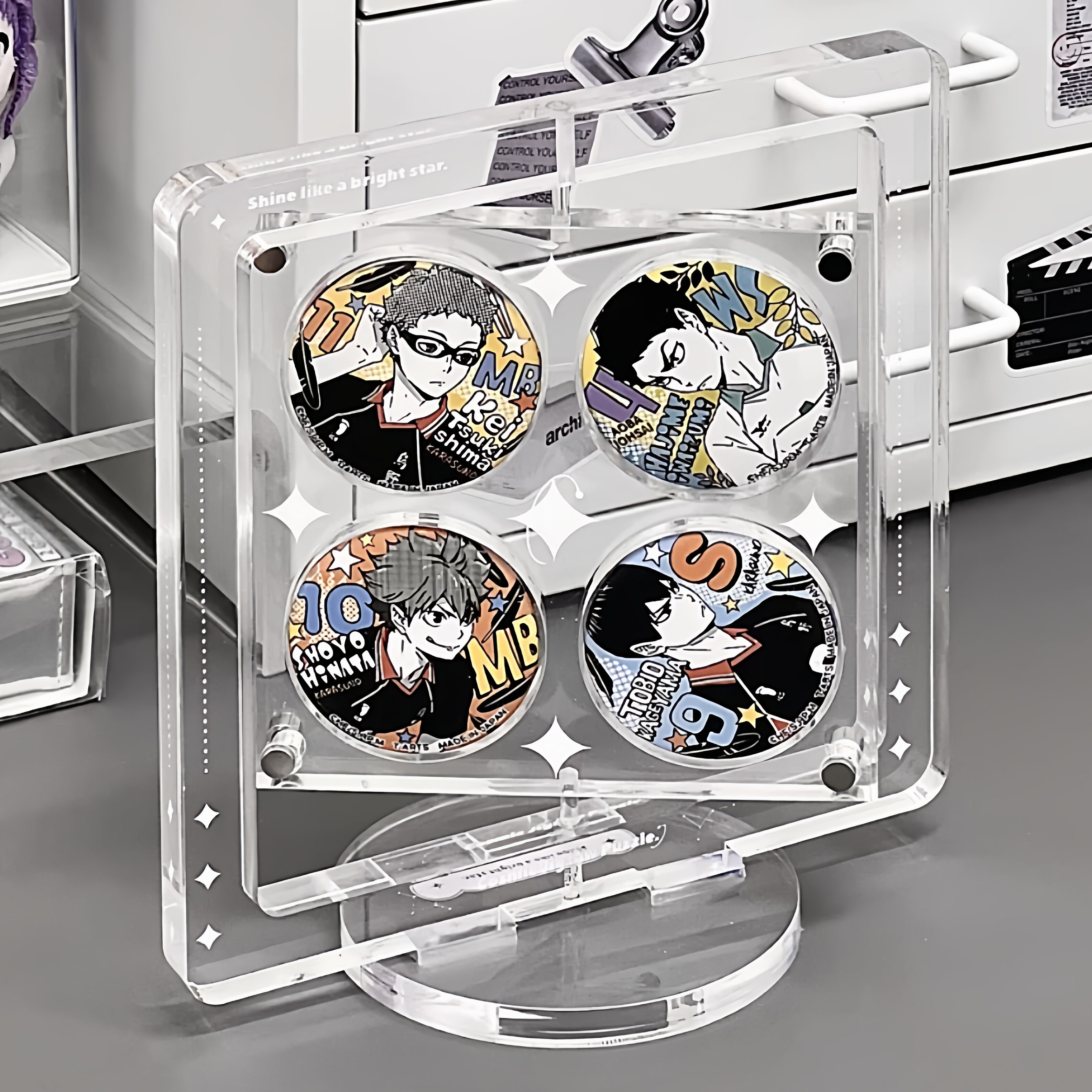 谷子展示架吧唧收纳盒透明压克力动漫周边徽章框密封防尘吧唧卡砖