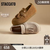 女鞋 思加图春季 厚底增高一脚蹬单鞋 大头鞋 J7196CA4 复古勃肯鞋