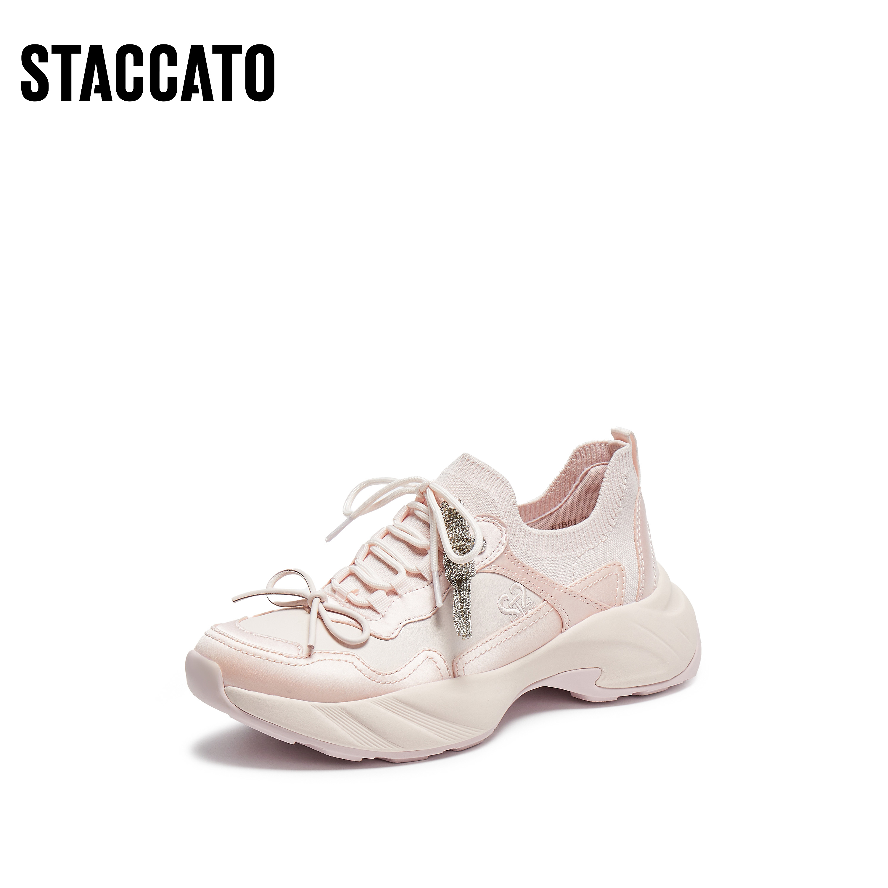 思加图2026春季新款老爹鞋运动休闲鞋厚底增高透气女鞋子EJB01AM6