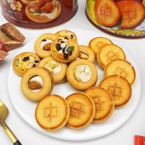 Luee品牌坚果夹心干果牛轧糖饼干黄油蛋挞饼办公室下午茶点心年货