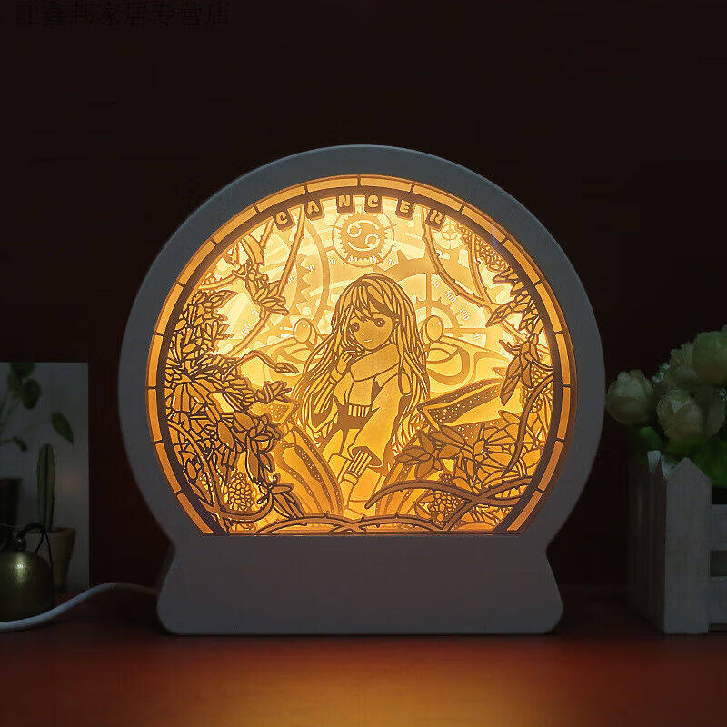 浪漫十二星座纸雕灯创意礼品女友生日礼物床头小夜灯摆件巨蟹座-