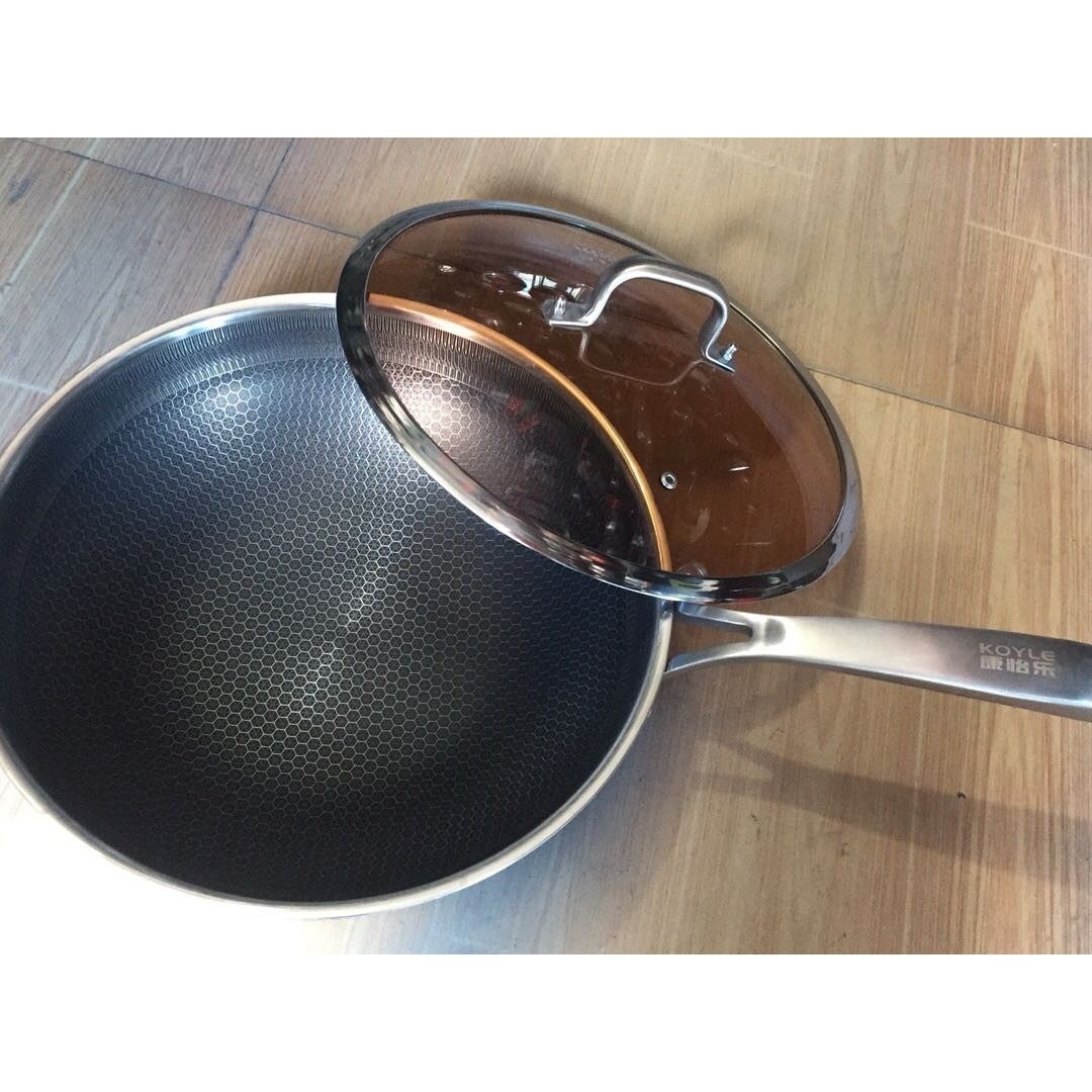 康怡乐316七层雅致不锈钢炒锅双电磁炉通用面蜂窝不粘锅燃气,厨房/烹饪用具,炒锅,淘宝优惠券,粉丝福利购,淘宝优惠卷