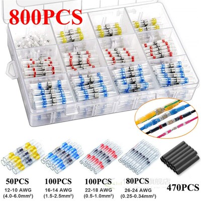 800Pc/500/150Pcs Solder Seal Wire Connectors Kit Heat Shrink
