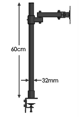 DL-T801L VESA 75X75 100X100 12kg 60cm monitor desk stand des