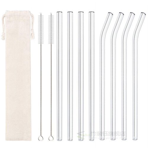 Reusable Glass Straws Smoothie Drinking Straw for Milkshakes