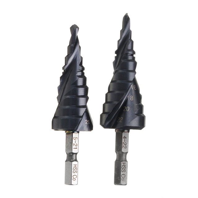 HRC89 M35 Cobalt Step Drill Bit 4-22mm/5-21mm TiAlN Coated S