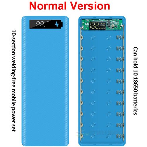 Welding Free 10*18650 Battery Storage Box Dual USB Power Ban