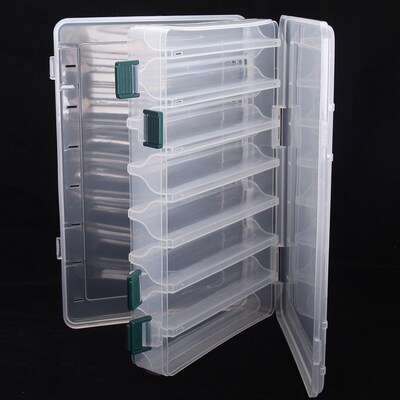 TSRINOYA Double Side Plastic Fishing Box 16Compartts 27x18x4