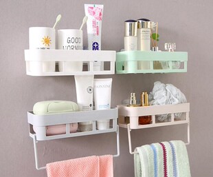 Bathroom Rack Towel Hanger Shampoo Shower Shelf Soap Holder