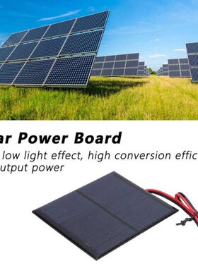 5Pcs Mini Solar Panel Epoxy Power Board Module + 30CM Red an