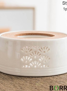 BORREY Ceramic Teapot Warmer Holder Base Tea Warmer Insulati